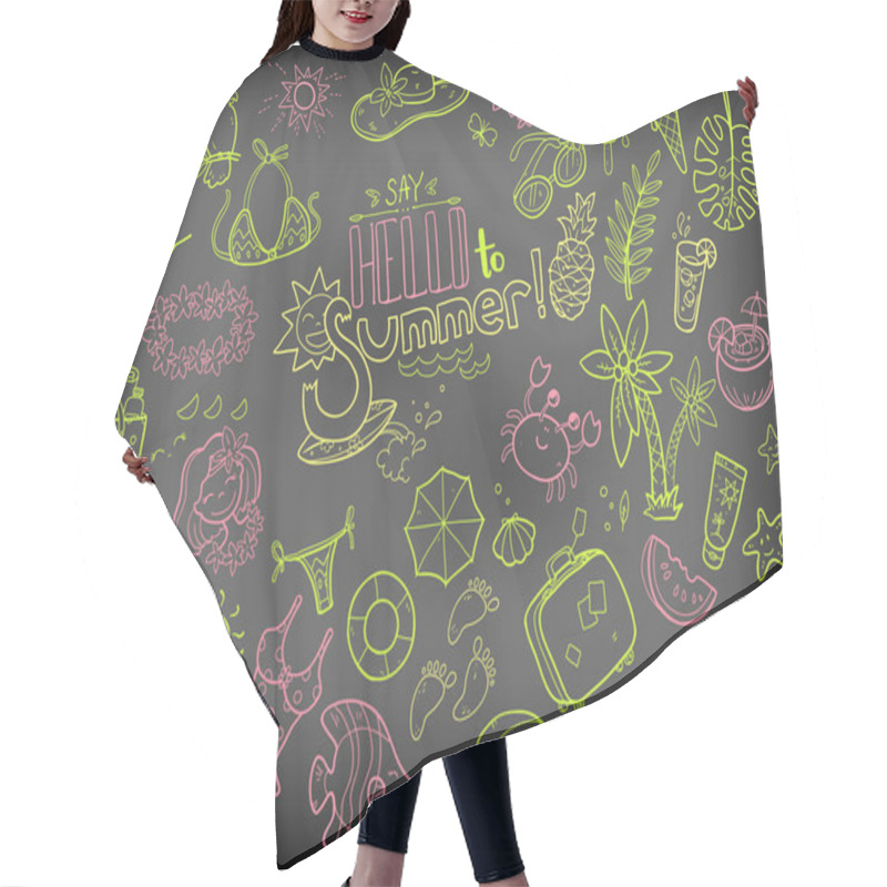 Personality  Cute Doodles Collection Of Summer Hair Cutting Cape