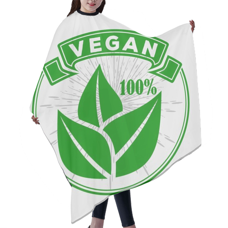 Personality  Vegan, Organic, Natural Product Logo Or Label. Hair Cutting Cape