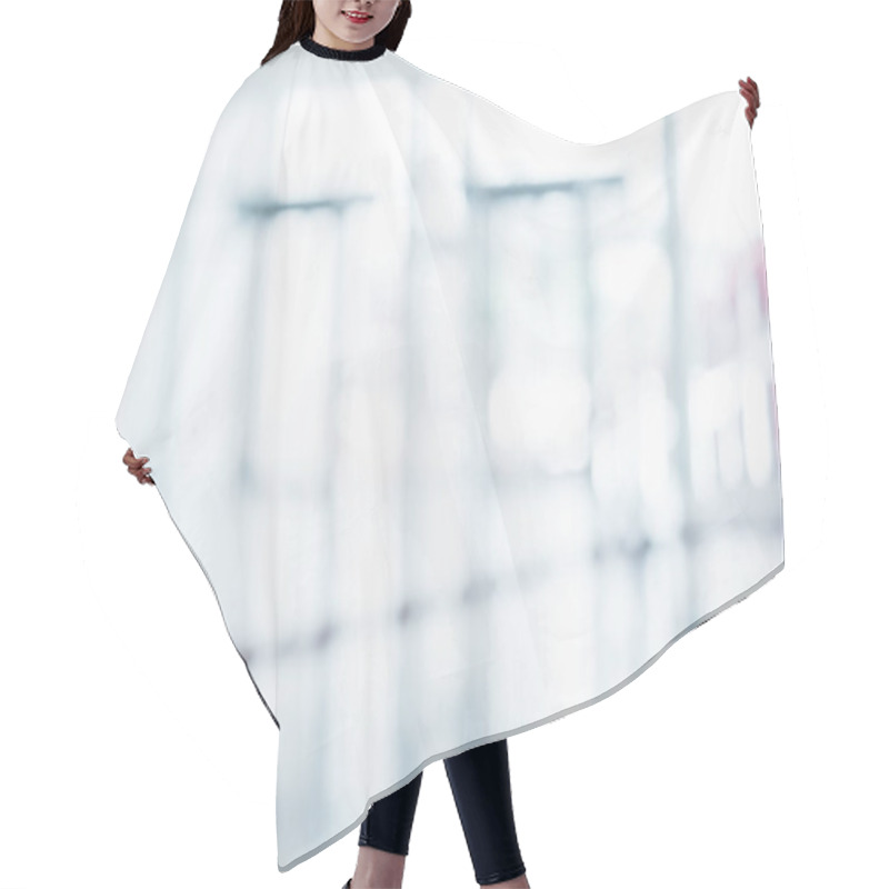 Personality  Abstract Shopping In Mall Store Blurred Background Hair Cutting Cape