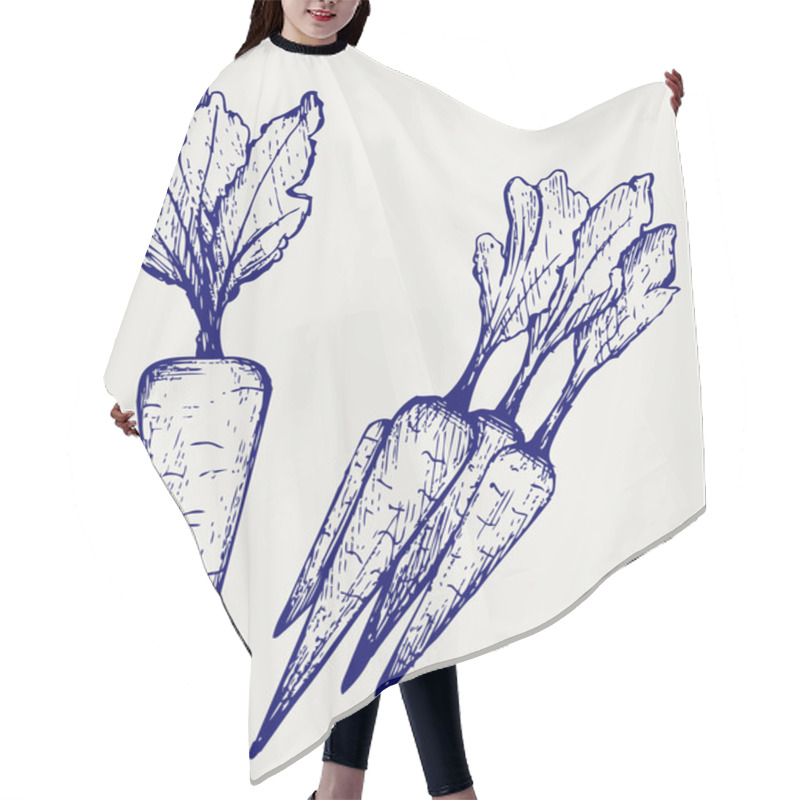 Personality  Carrot Vegetable With Leaves Hair Cutting Cape