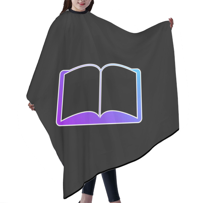 Personality  Book Opened Symmetrical Shape Blue Gradient Vector Icon Hair Cutting Cape