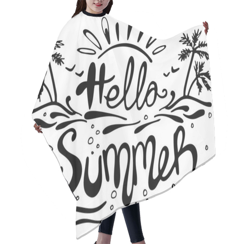 Personality  Hand Drawn Lettering Summer On White Background. Vector Illustration. Perfect For Greeting Card, Postcard, Print, Banner. Hair Cutting Cape