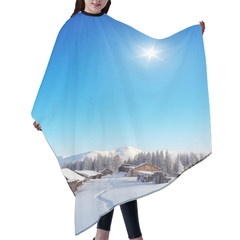 Personality  Hut In A Mountain Valley Hair Cutting Cape