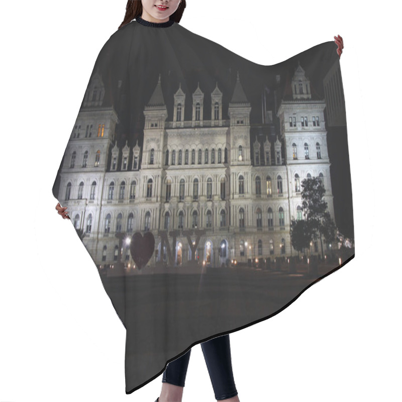 Personality  New York State Capitol At Night Hair Cutting Cape