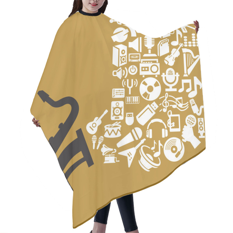 Personality  Music Theme Hair Cutting Cape