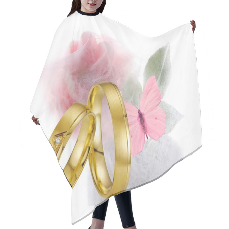 Personality  Just Married With Flowers Hair Cutting Cape