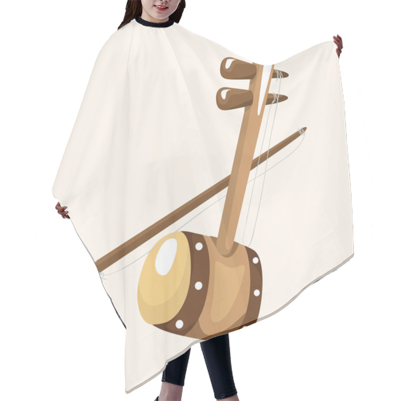 Personality  Instrument Erhu Cartoon Theme Elements Hair Cutting Cape