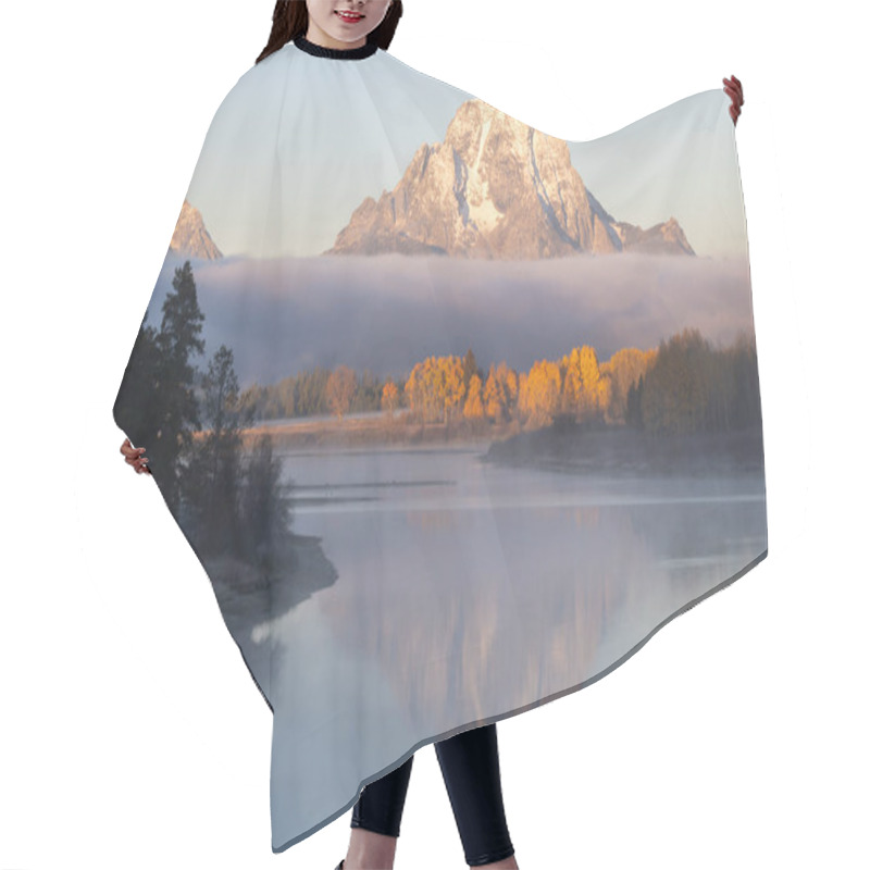 Personality  Sunrise At Oxbow Bend In Grand Teton National Park Hair Cutting Cape