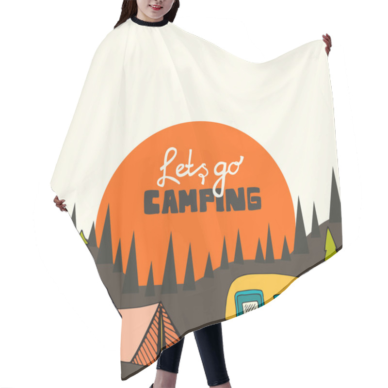 Personality  Camping Background Hair Cutting Cape