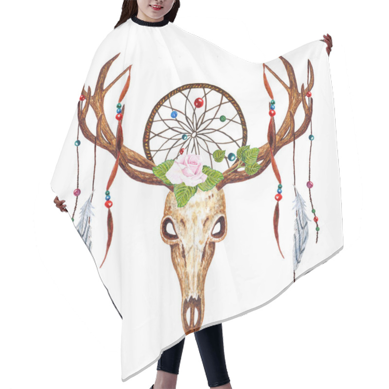 Personality  Deer Skull Pattern. Hair Cutting Cape