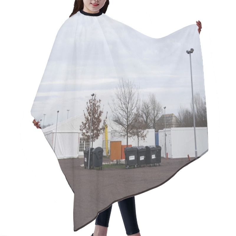 Personality  Makeshift Refugee Camp Hair Cutting Cape