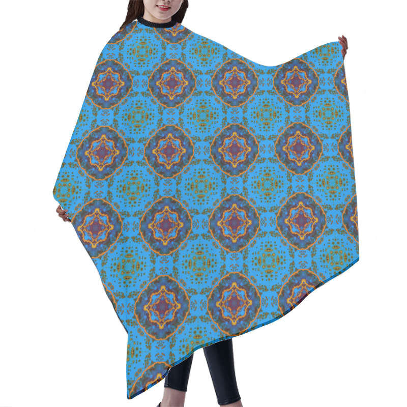 Personality  Seamless Abstract Square Pattern. Modern Texture - Digital Art. Fabric Abstract Kaleidoscope Hair Cutting Cape