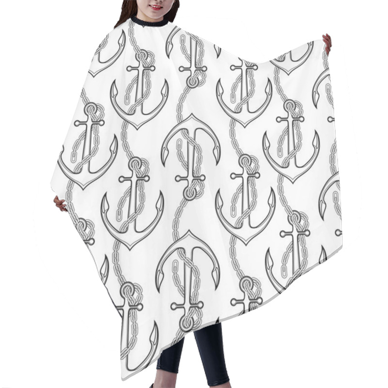 Personality  Anchor Seamless Pattern Hair Cutting Cape