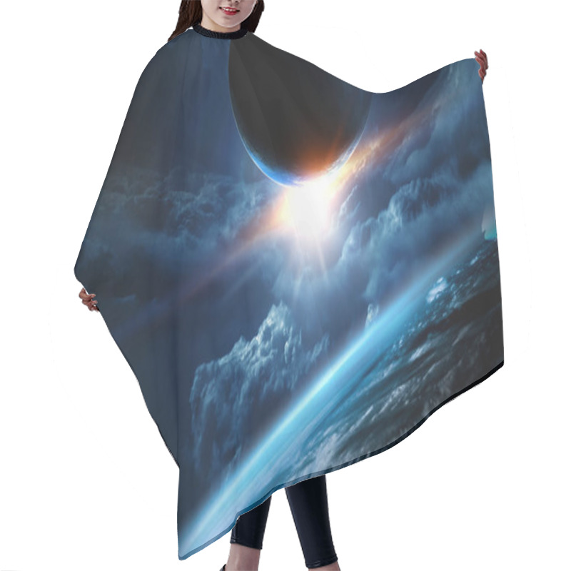 Personality  Abstract Planets And Space Background Hair Cutting Cape