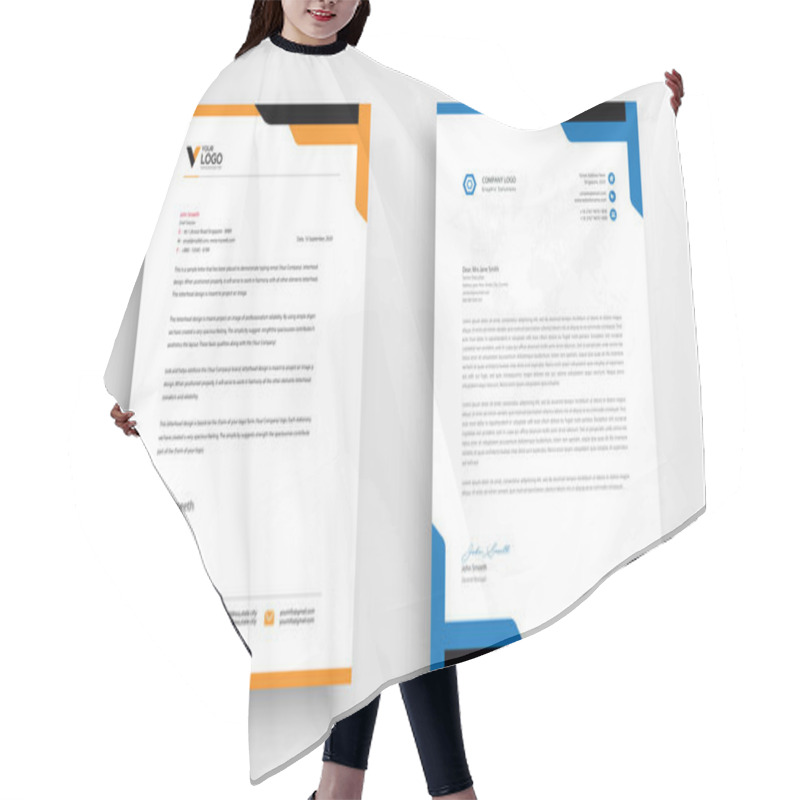 Personality  Letterhead Template Design Business Letterhead Template Design Hair Cutting Cape