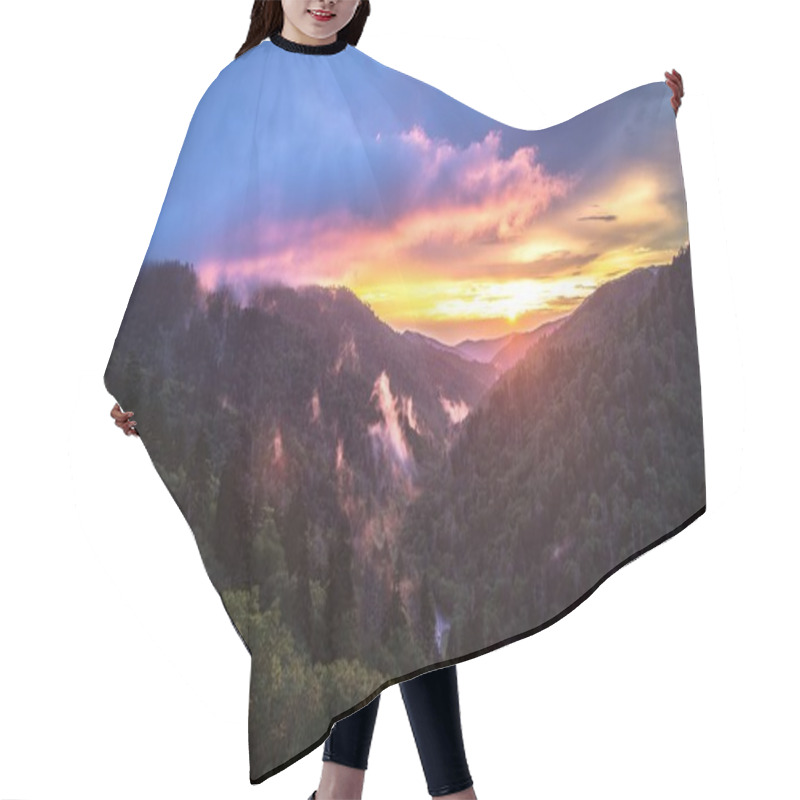 Personality  Great Smoky Mountain Sunset Hair Cutting Cape