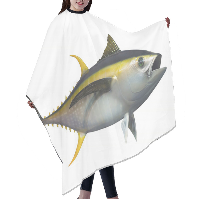 Personality  Yellowfin Tuna, Isolated Hair Cutting Cape