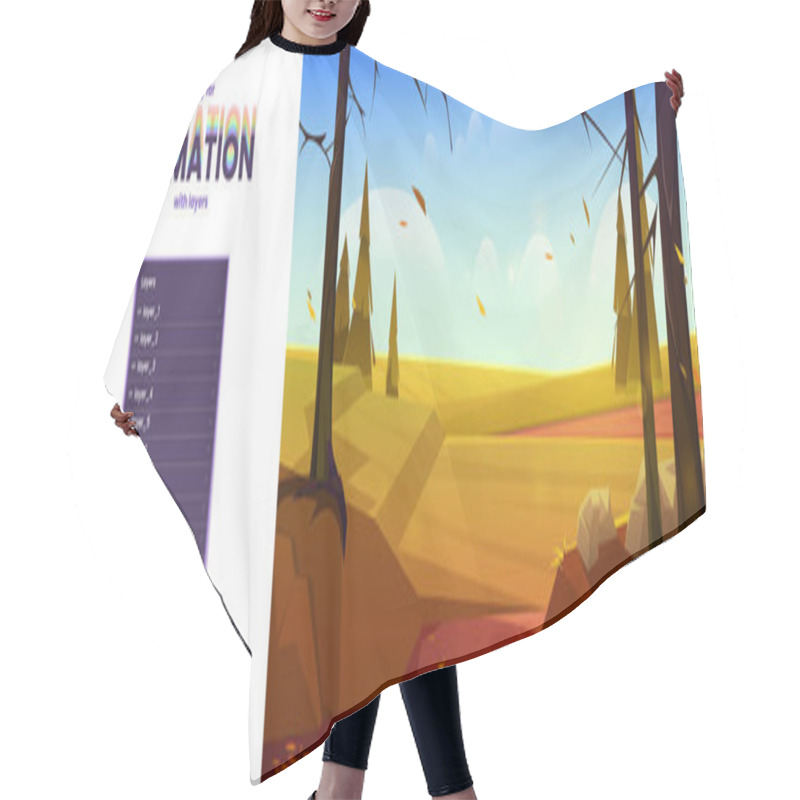 Personality  Cartoon Autumn Nature Landscape Animation Layers Hair Cutting Cape