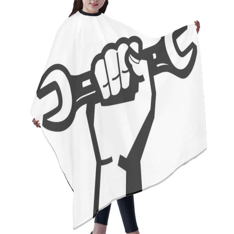 Personality  Hand And Wrench Hair Cutting Cape