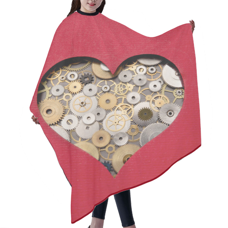 Personality  Heart Mechanism Hair Cutting Cape