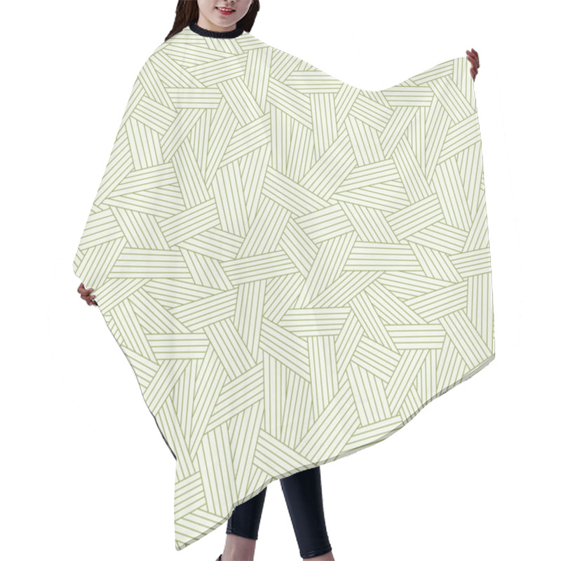 Personality  Seamless Linear Pattern With Grass Hair Cutting Cape