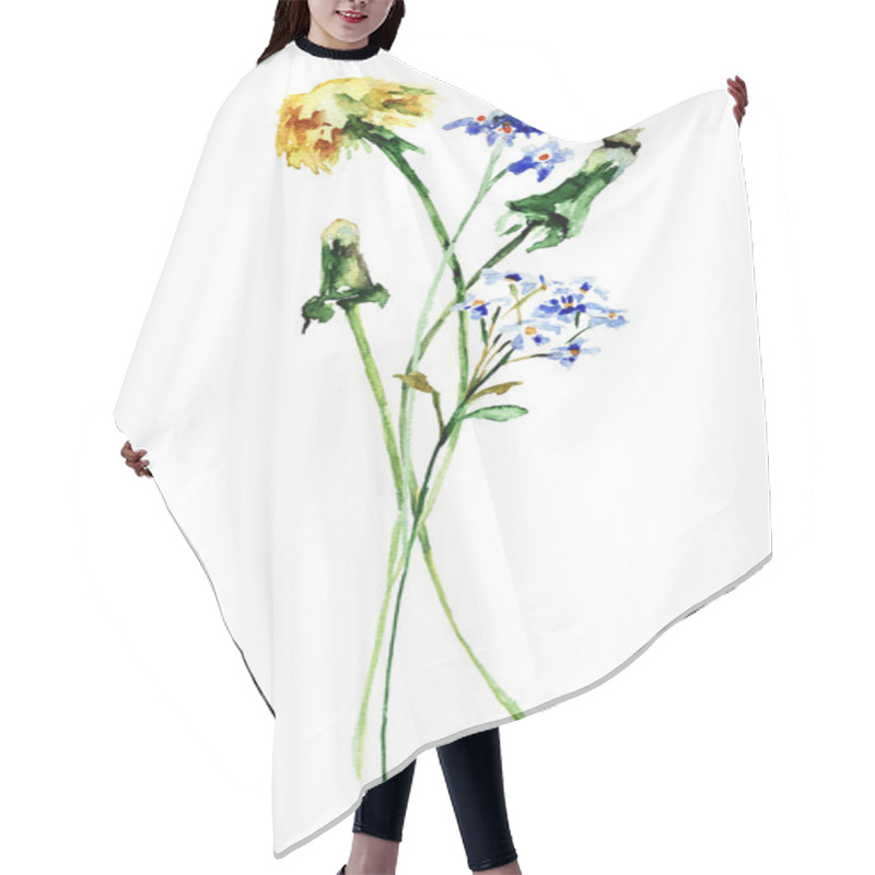 Personality  Beautiful Wild Flowers Hair Cutting Cape