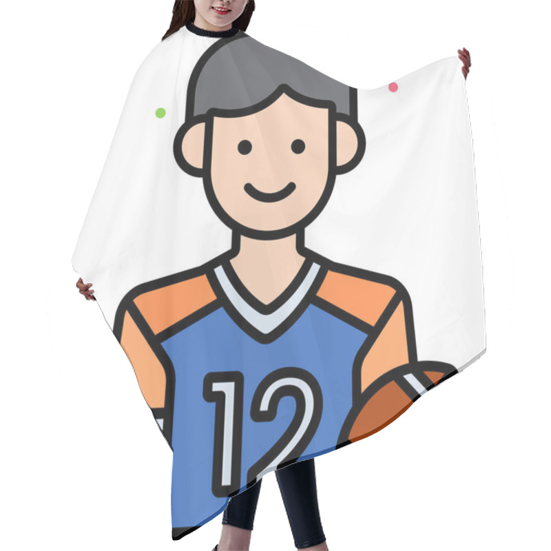 Personality  Football Player Icon, Vector Illustration Hair Cutting Cape