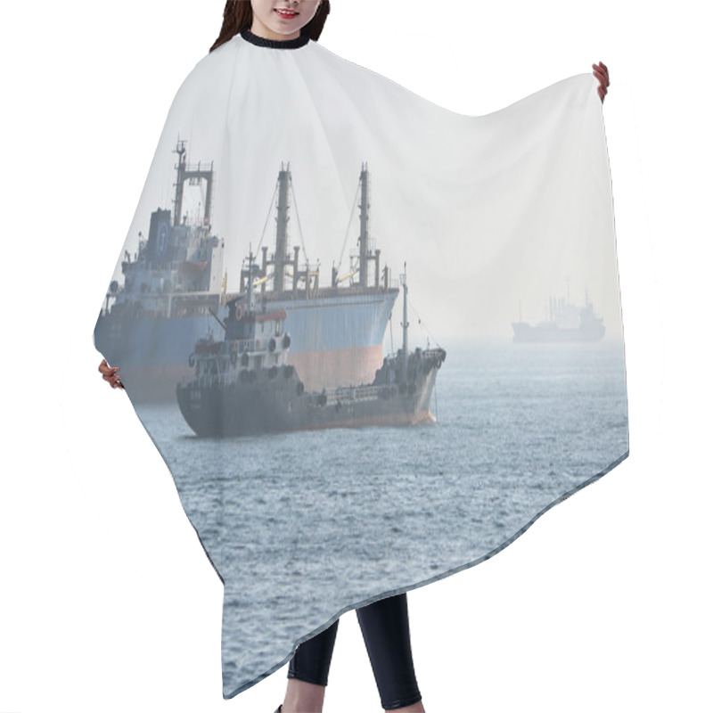 Personality  Cargo Ship At Sea Hair Cutting Cape