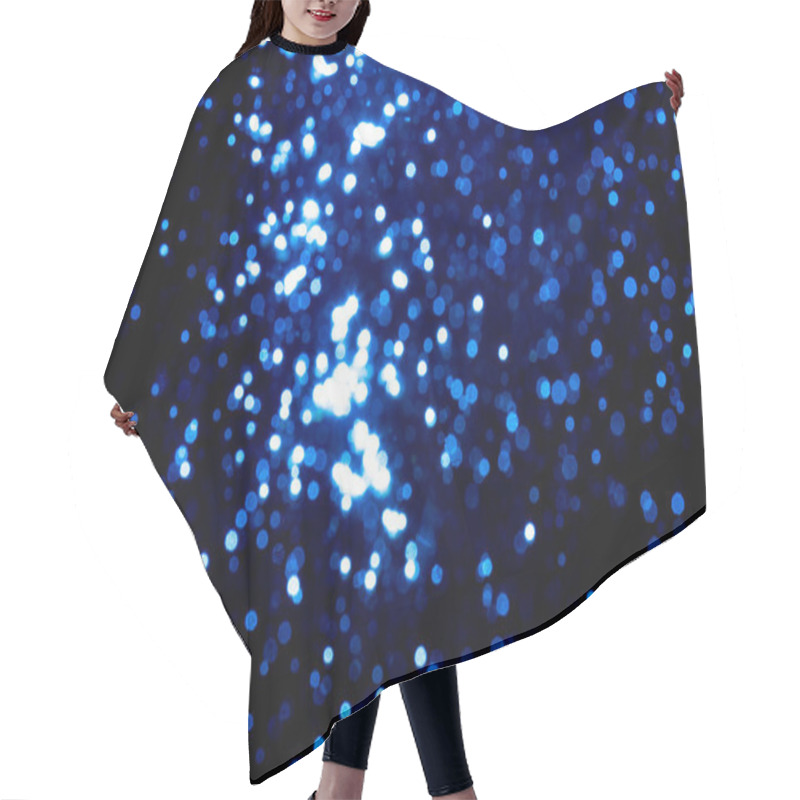 Personality  Abstract Blue Bokeh With Black Background Hair Cutting Cape