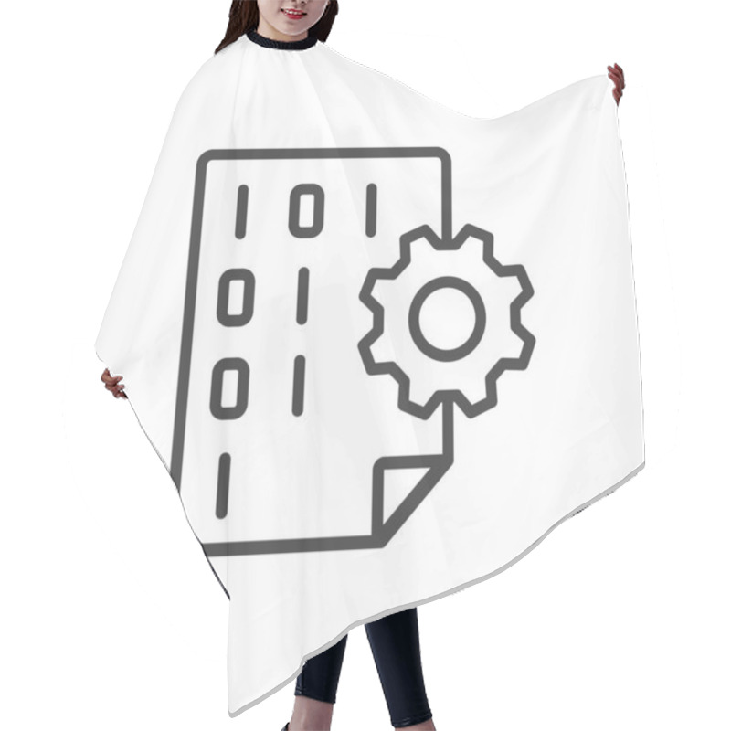 Personality  Code File, In Line Design. Code, File, Document, Programming, Data, Software, Script On White Background Vector. Code File Editable Stroke Icon Hair Cutting Cape