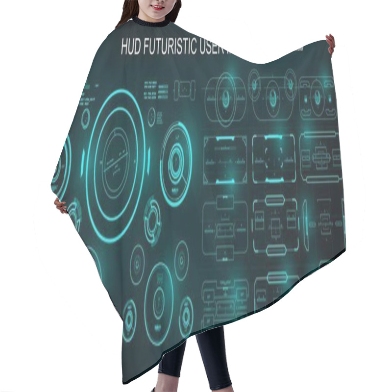 Personality  HUD Futuristic User Interface, Dashboard Display Virtual Reality Technology Screen Hair Cutting Cape