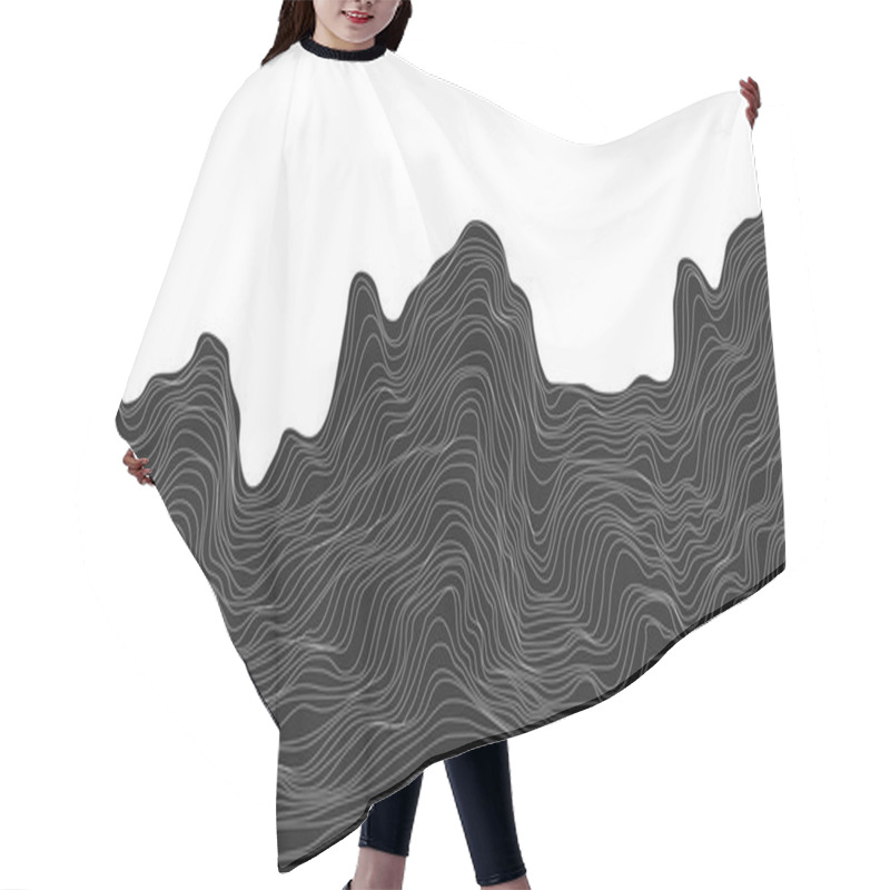 Personality  Abstract Black And White Background Dynamic Particle Waves Vector Illustration Hair Cutting Cape