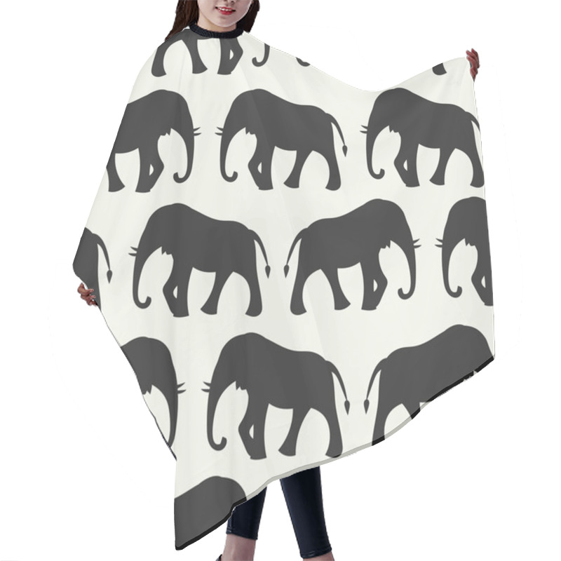 Personality  Animal Seamless Pattern Of Elephant Hair Cutting Cape