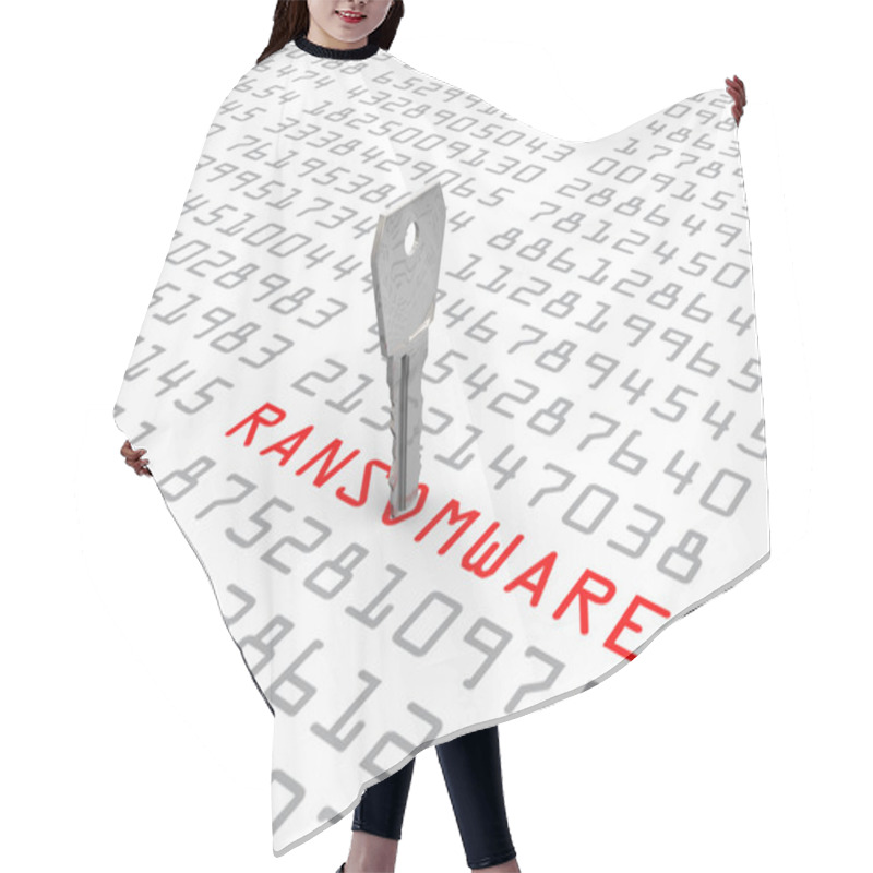 Personality  Ransomware Virus At Computer Hair Cutting Cape