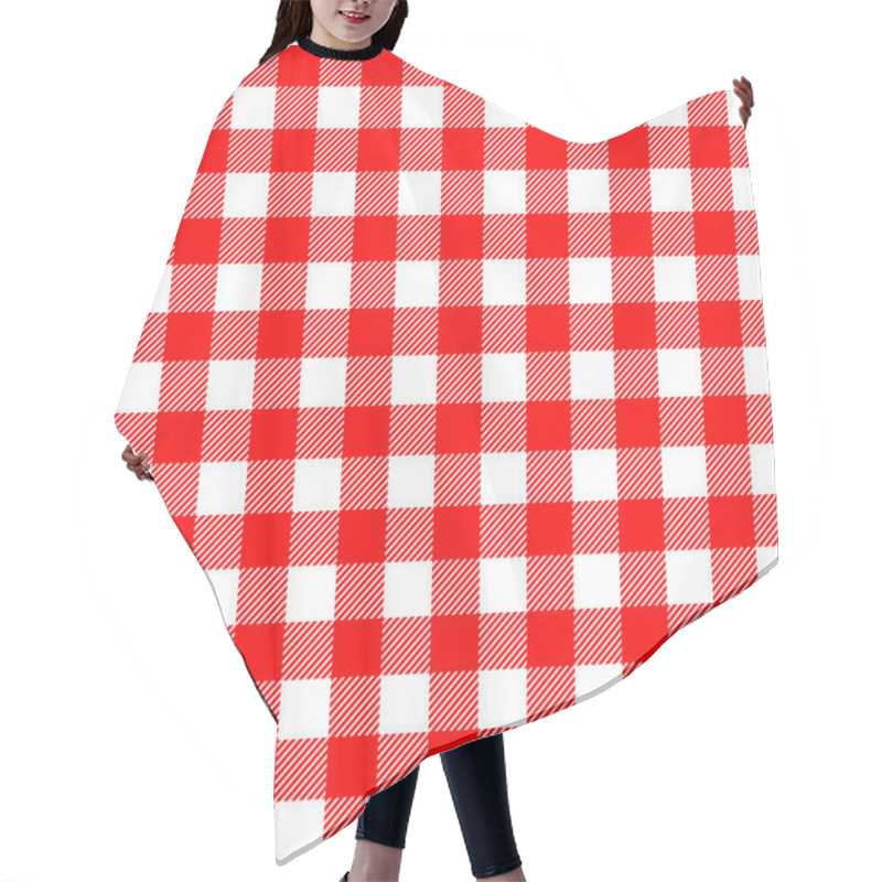 Personality  Seamless Checkered And Tartan Pattern With Red-white Stripes And Squares - Eps10 Vector Graphics And Illustration Hair Cutting Cape