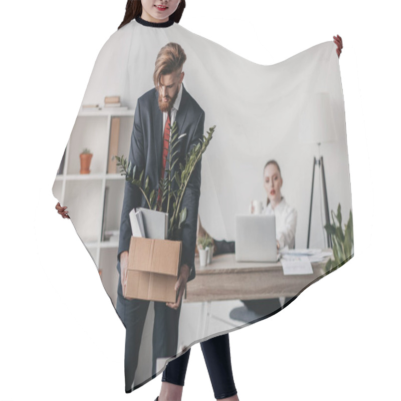 Personality  Young Fired Businessman  Hair Cutting Cape