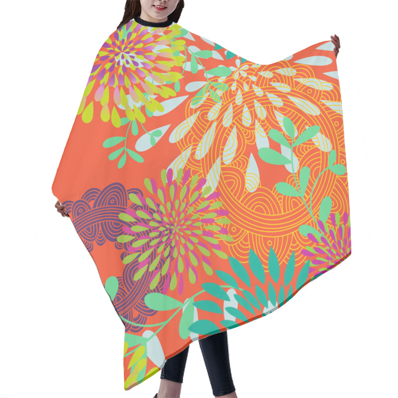 Personality  Seamless Swirls And Circles Pattern Hair Cutting Cape