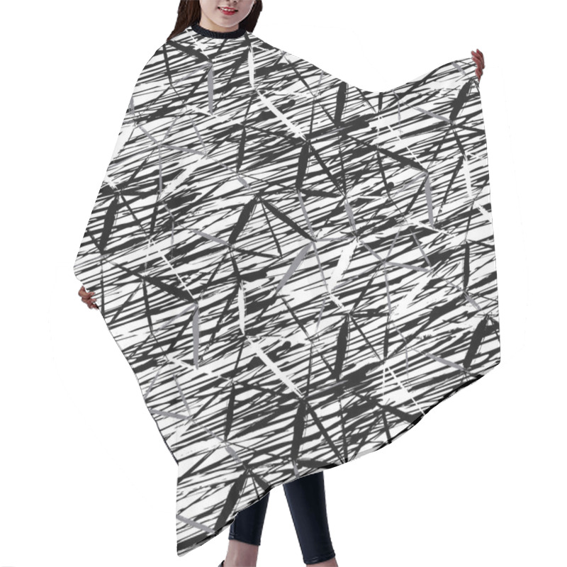 Personality  Hand Painted Geometric Pattern Hair Cutting Cape