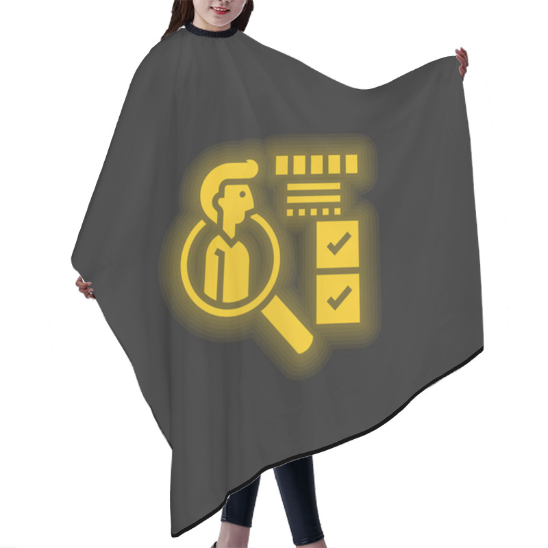 Personality  Behavior Yellow Glowing Neon Icon Hair Cutting Cape