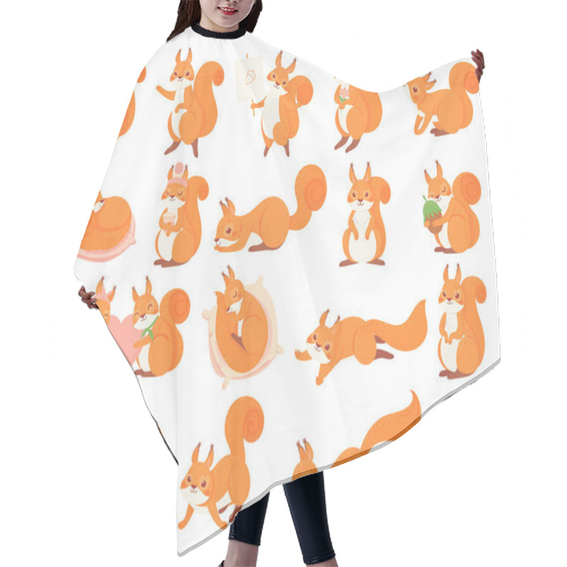 Personality  Cartoon Squirrel Collection Poses, Happy And Love Hair Cutting Cape