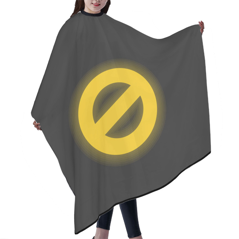 Personality  Block Yellow Glowing Neon Icon Hair Cutting Cape