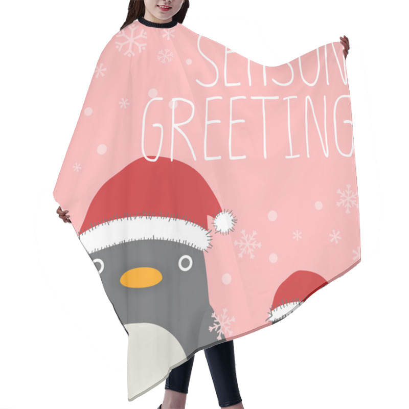 Personality  Penguin - X Mas Greeting Card Hair Cutting Cape