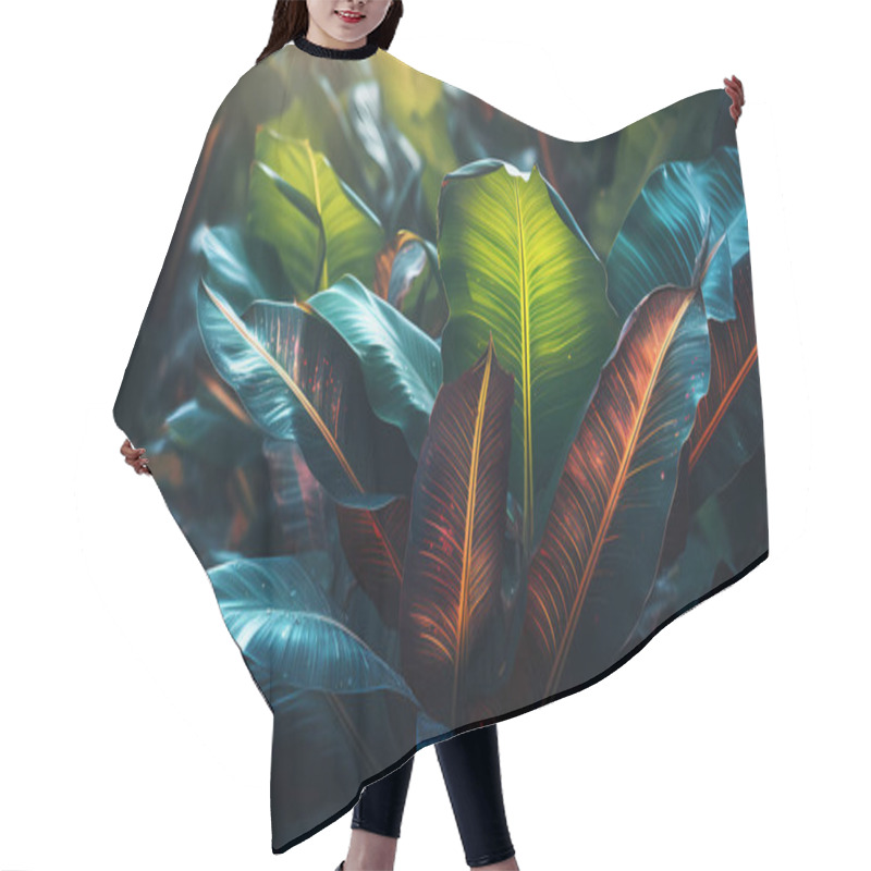 Personality  Lush Vegetation In The Tropical Forest, Background Image. Hair Cutting Cape