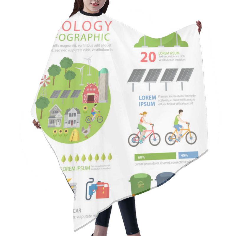 Personality  Ecology Friendly  Infographics Concept Hair Cutting Cape