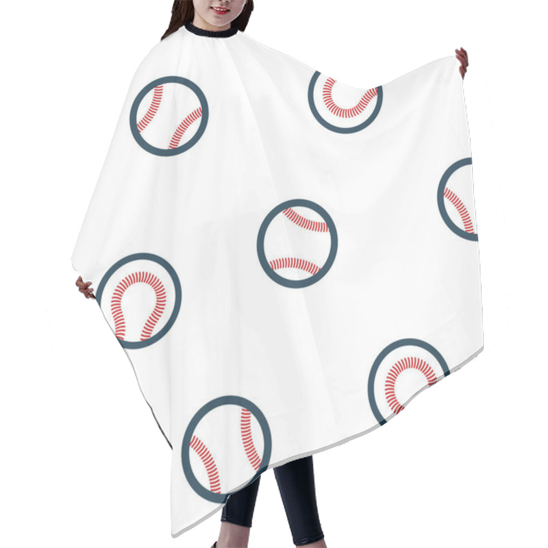 Personality  Seamless Pattern Featuring Baseball Icons With Balls And Stitching. Fun And Playful, Isolated On White Background. Perfect For Sports-themed Designs. Hair Cutting Cape