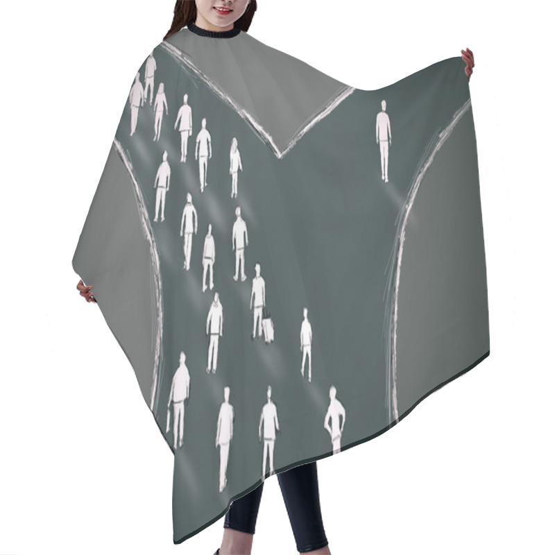 Personality  On The Crossroads People Choosing Their Pathway Hair Cutting Cape