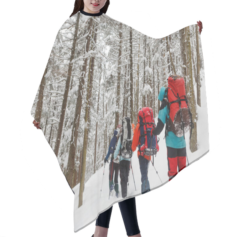 Personality  Group Of Climbers In Winter Hair Cutting Cape