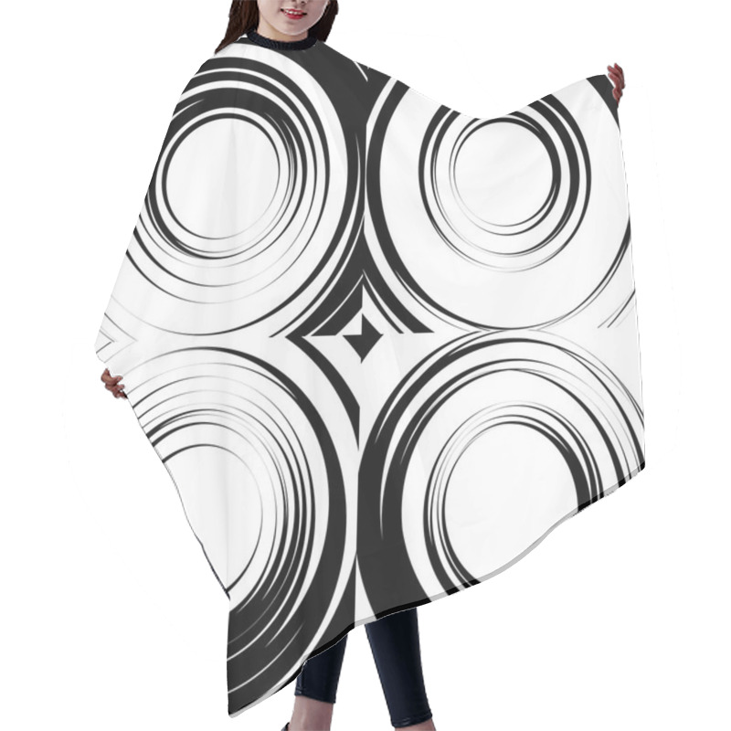 Personality  Set Of Concentric Abstract Circular Backgrounds. Hair Cutting Cape