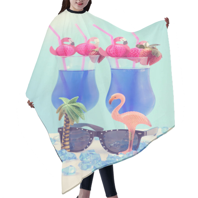 Personality  Summer Is Here Theme Blue Hawaiian Cocktails Hair Cutting Cape