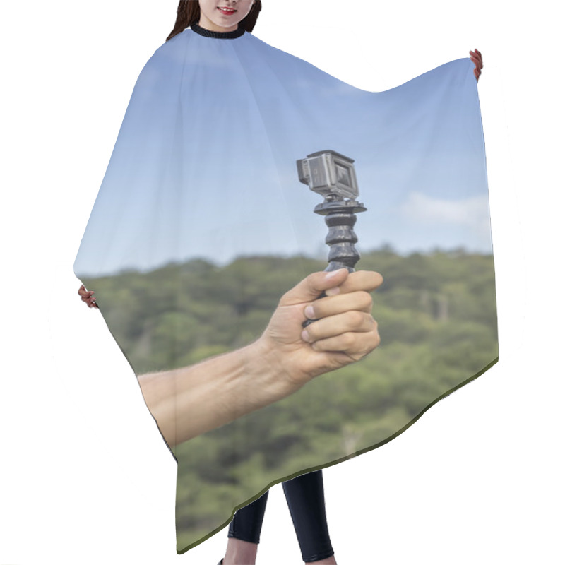 Personality  Taking Selfie In Nature Hair Cutting Cape